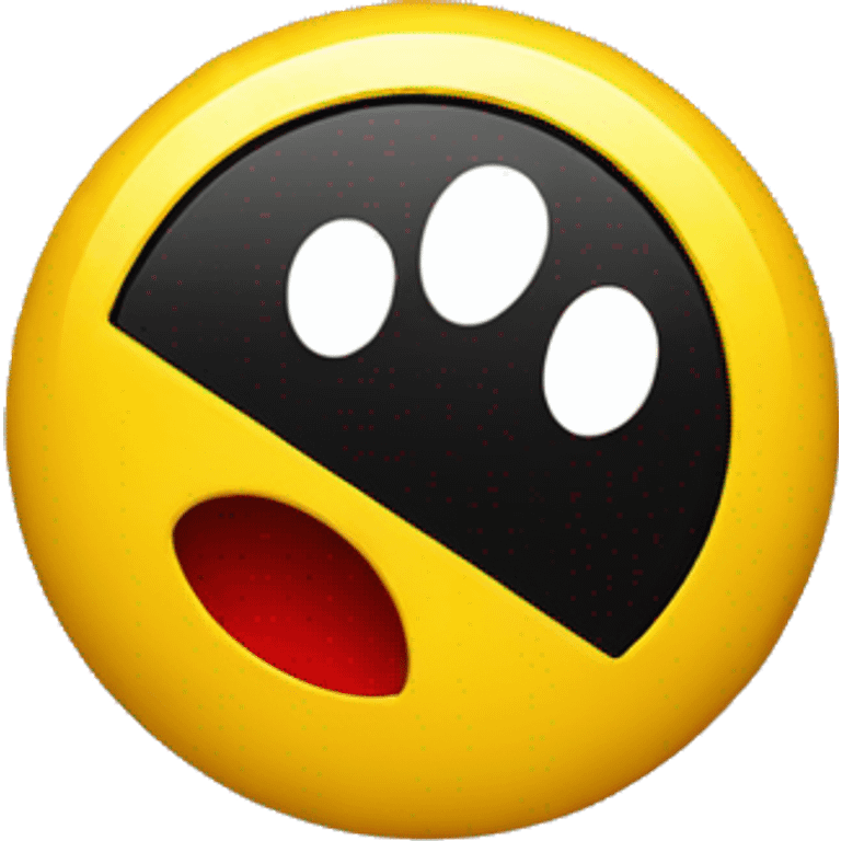 Yellow circle with red and black on top and bottom  emoji