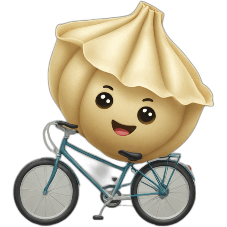 Dumpling-on-bicycle emoji