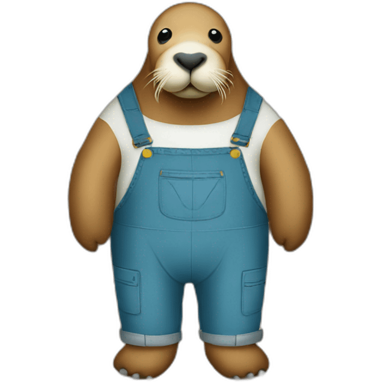 Walrus with overalls emoji