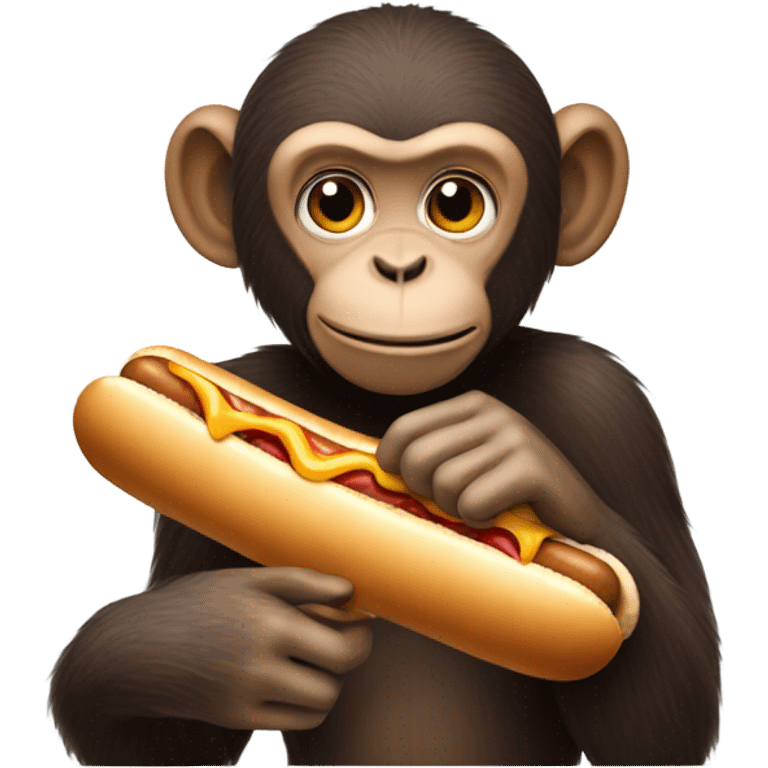 Monkey eating hotdog emoji