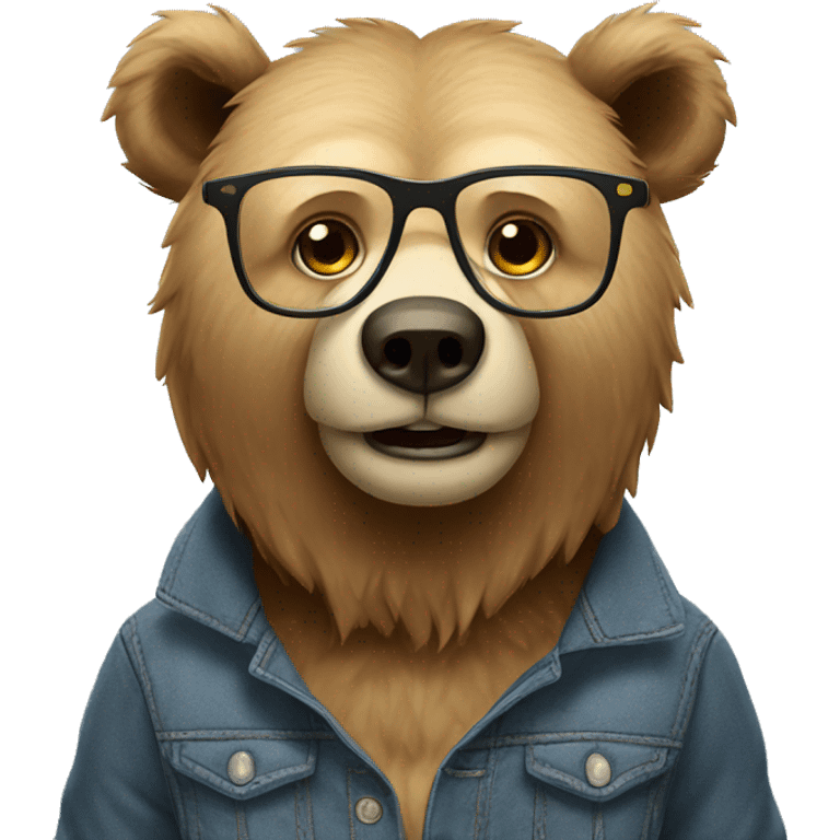 bear wear glasses  emoji