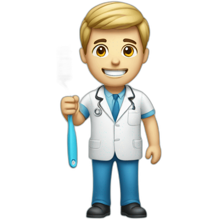 dentist with a toothbrush in his hand emoji