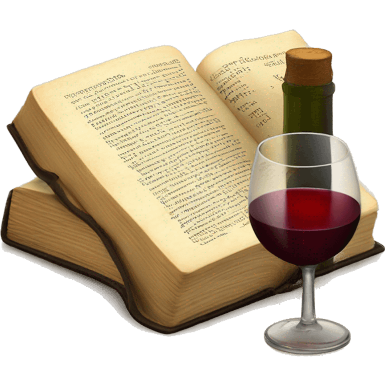 Bible with a glass of wine  emoji