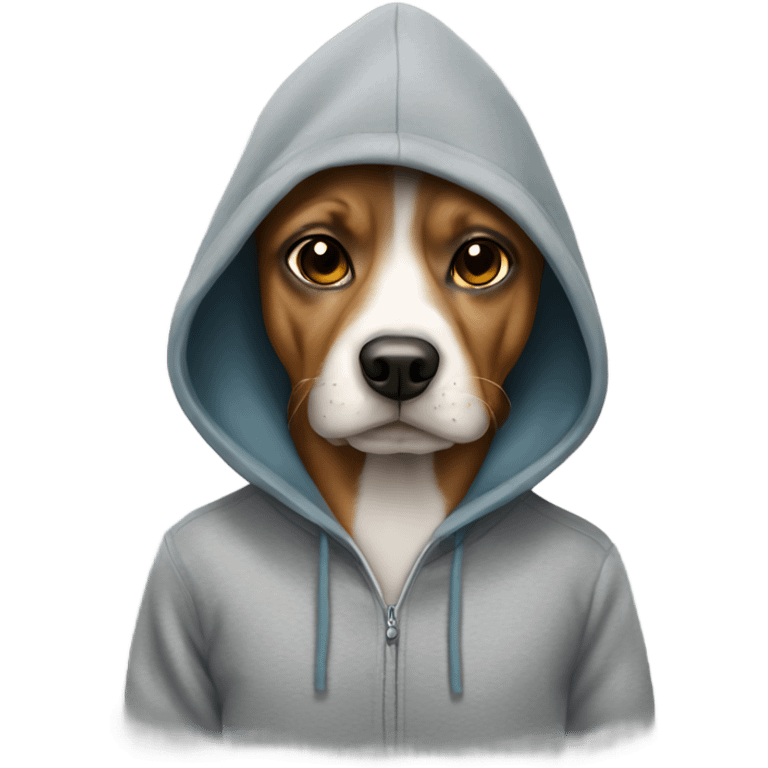 Dog wearing hoodie emoji