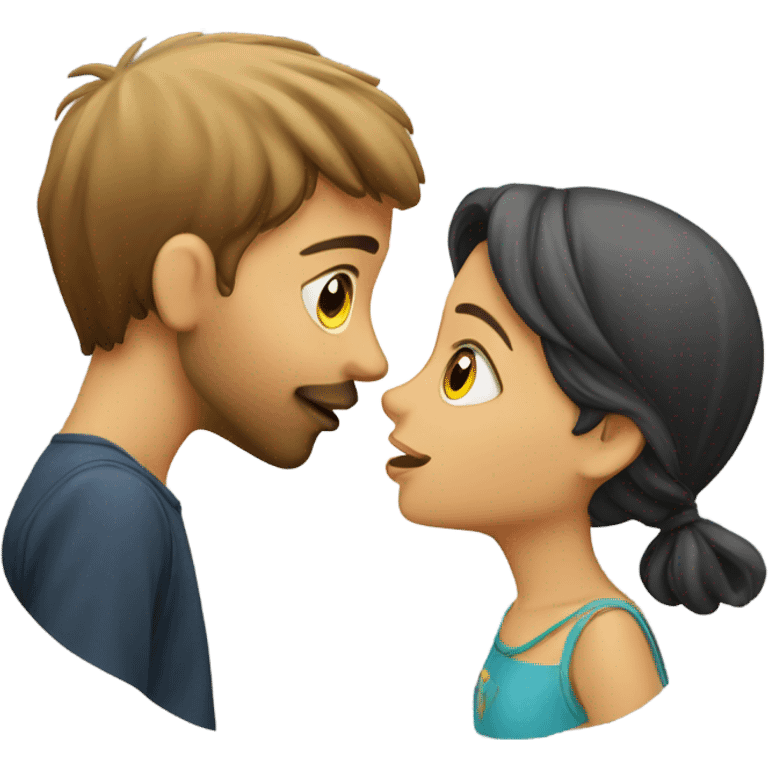 A French boy kissing an Iranian girl emoji