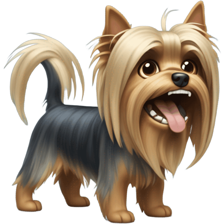 Yorkie growling emoji