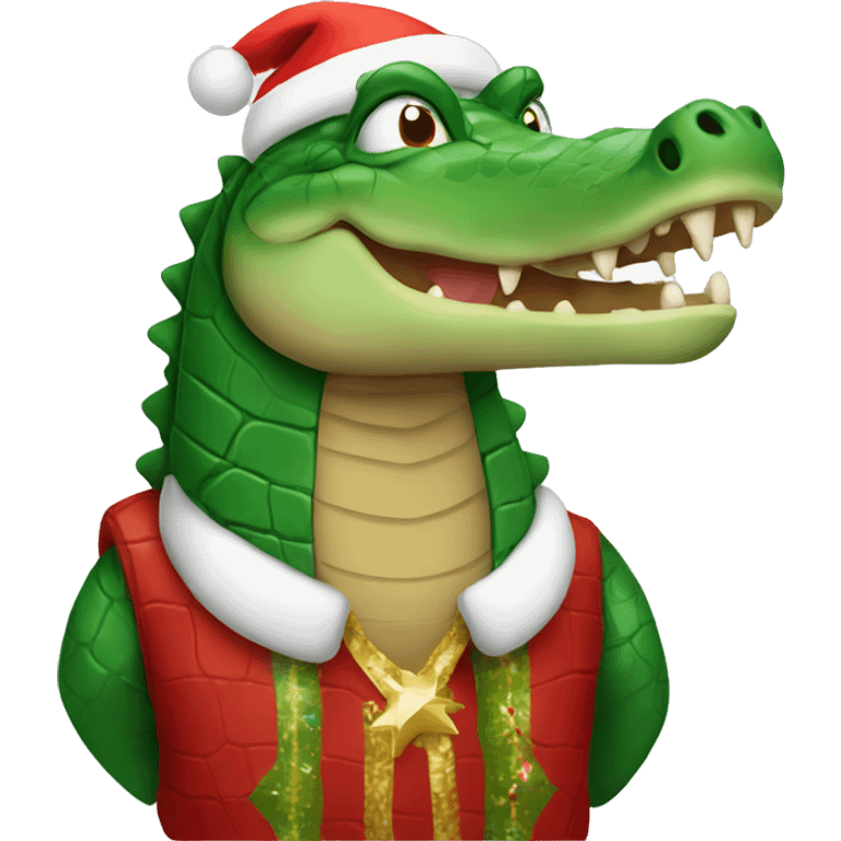 Crocodile with Christmas outfit  emoji