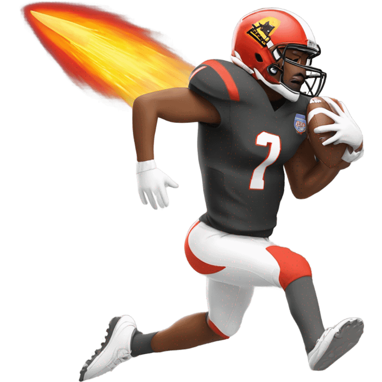 Football with rocket trail emoji