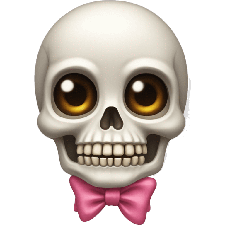 Cute skeleton head with bow emoji