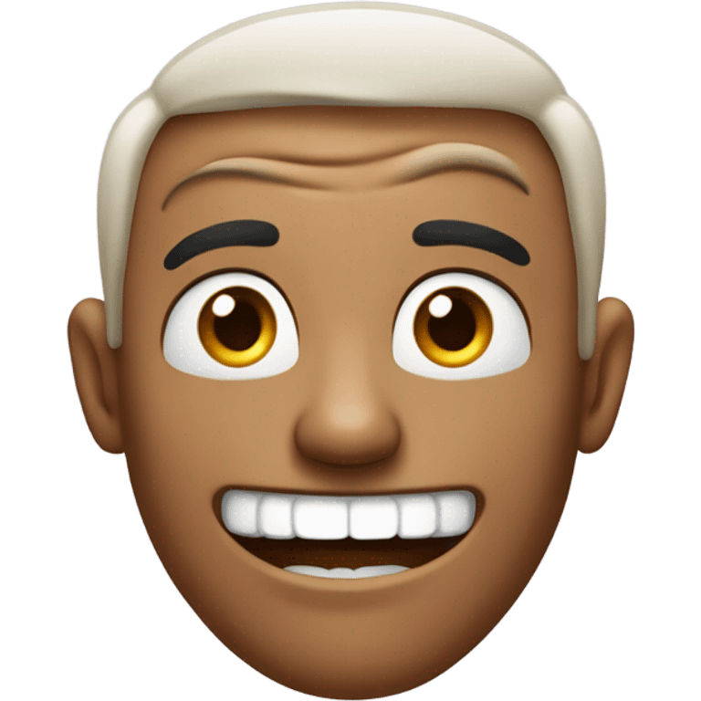 Apple style emoji of a Nervous laughing man emoji