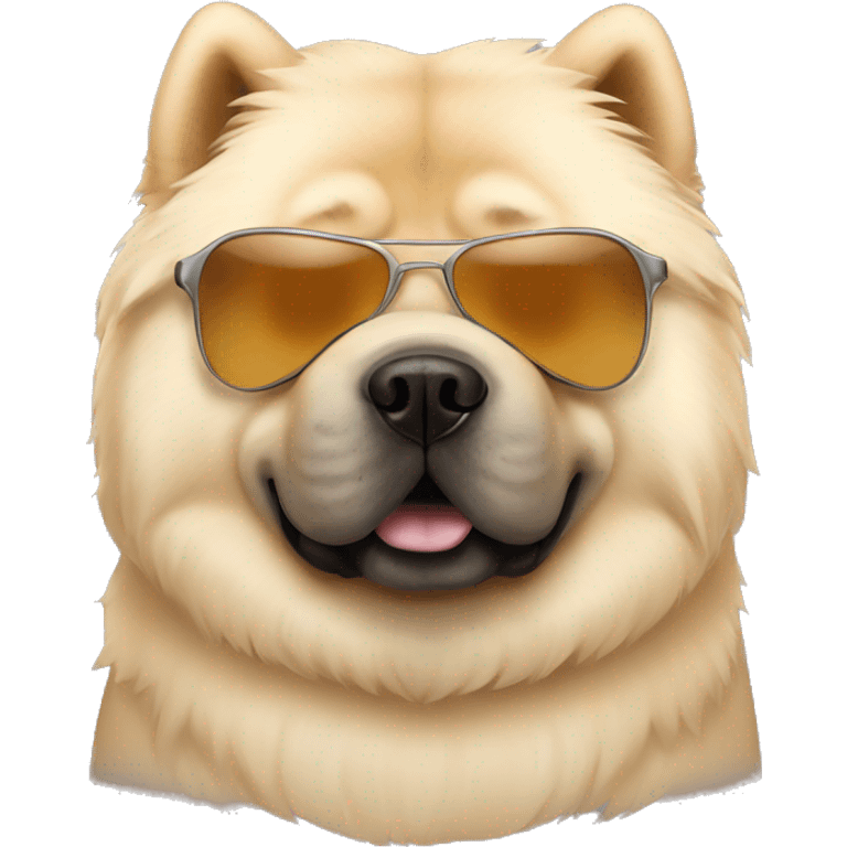 Cream chow chow with sunglasses emoji