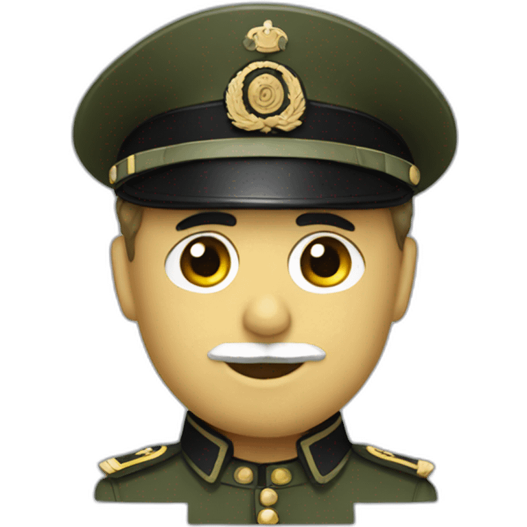 Charlie chaplin with a military uniform emoji