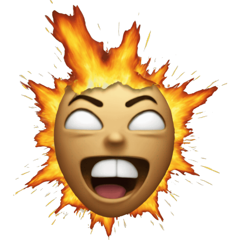 an emoji with its head open and exploding emoji