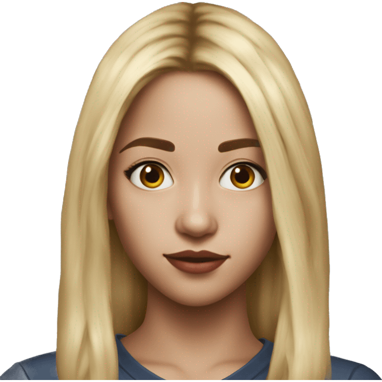 Aya Naomi King, teenager hyperreal, photoreal portrait emoji