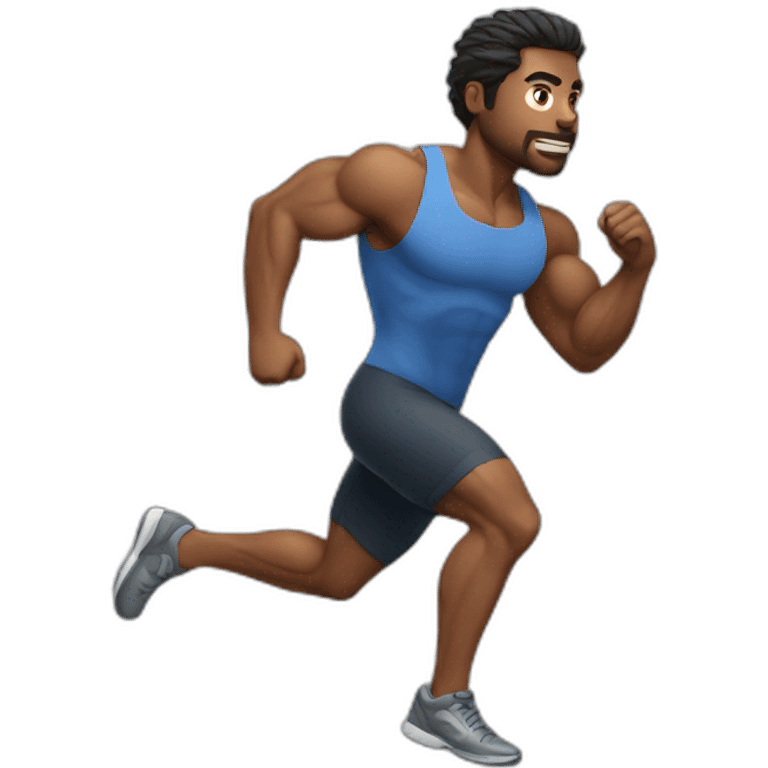 muscular man running emoji