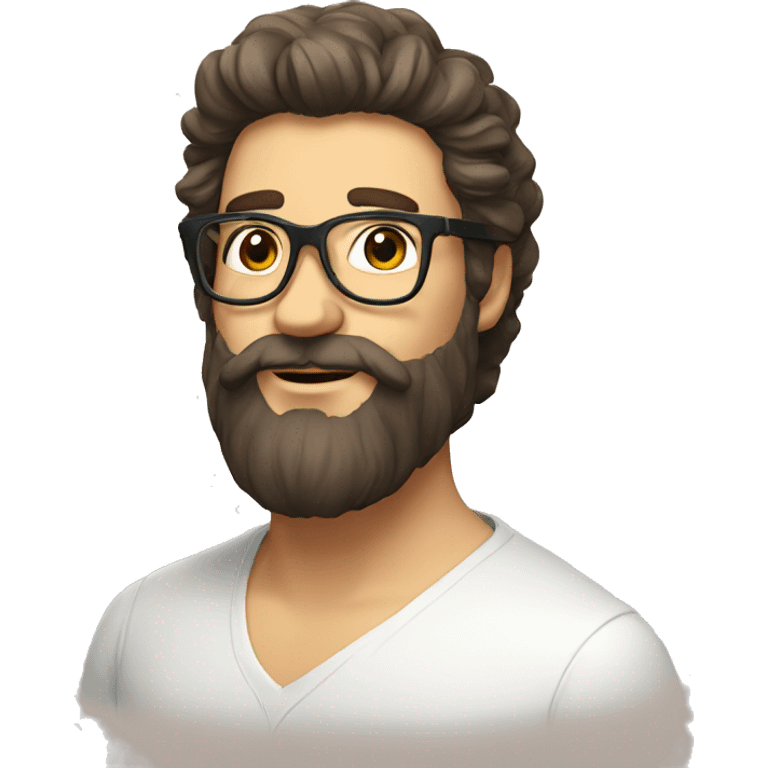 French Bearded person majestic with glasses emoji