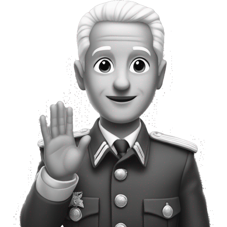 general peron raising hands black and white emoji