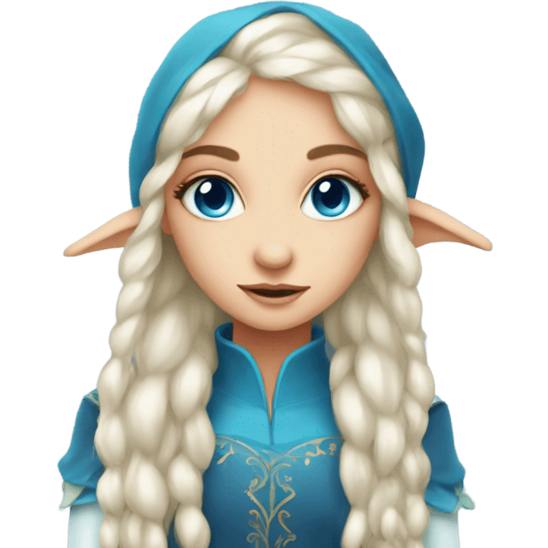 Blue eyed elf girl portrait emoji