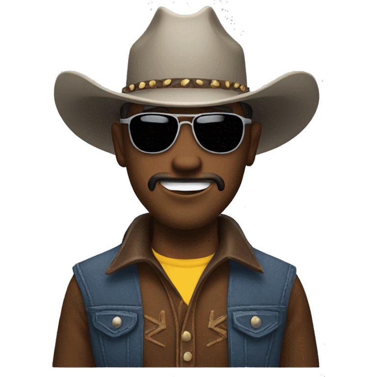 Cowboy with sunglasses emoji