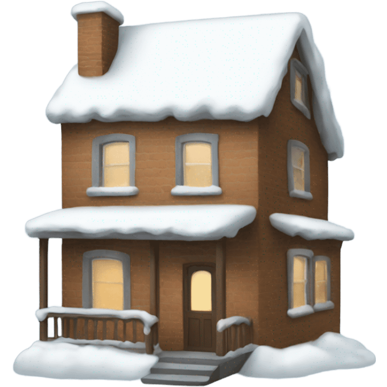 Snowy house emoji