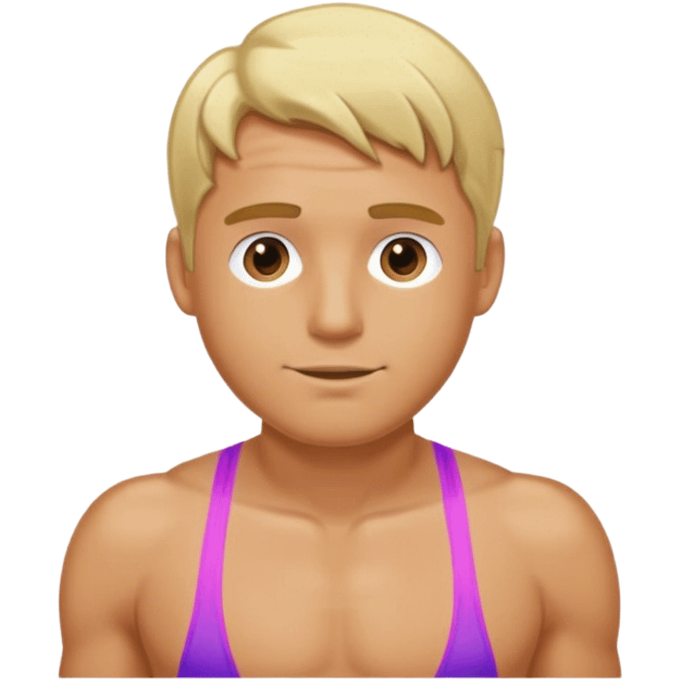 man blonde swim suit emoji