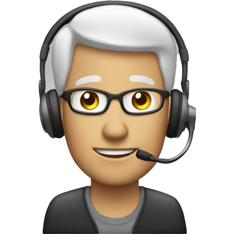 A man calling with a headset emoji