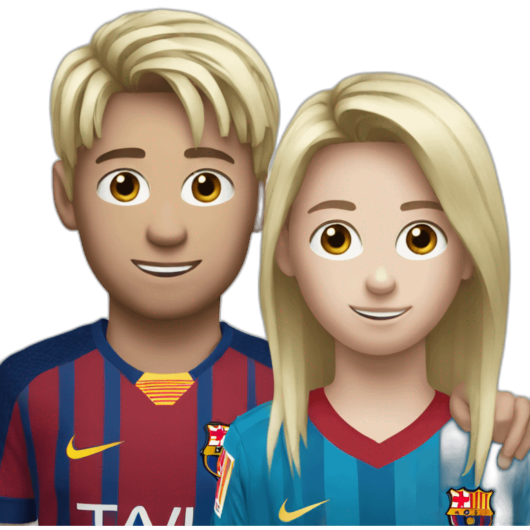 Blond boy with messi emoji