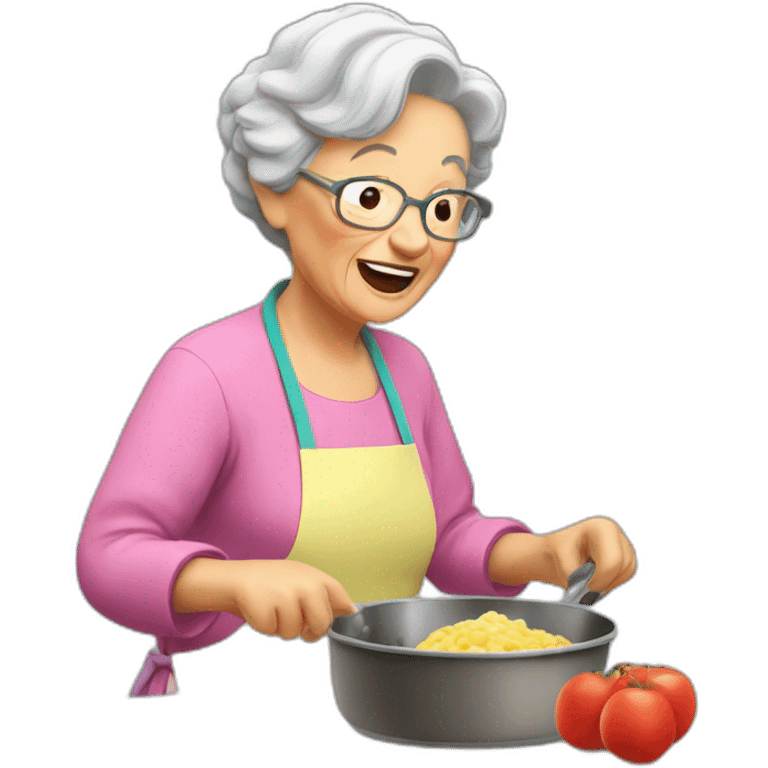 Granny coocking eat emoji