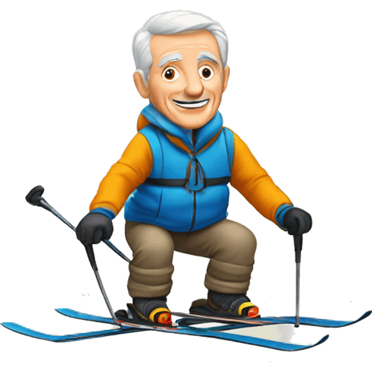 Old man on ski emoji