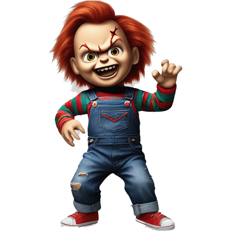 Chucky el muñeco diabólico  bailando gracioso emoji