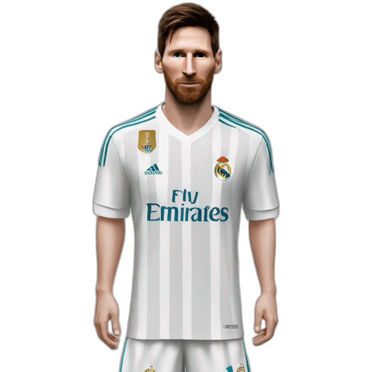 Messi wearing real madrid shirt emoji