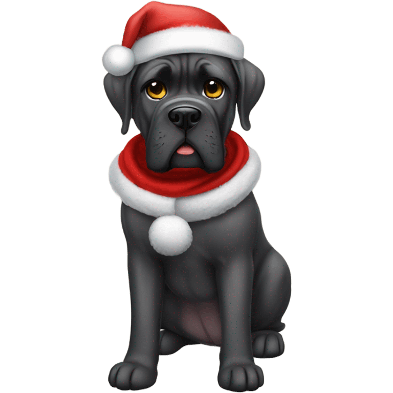 Cane Corso in a Santa Claus outfit. emoji