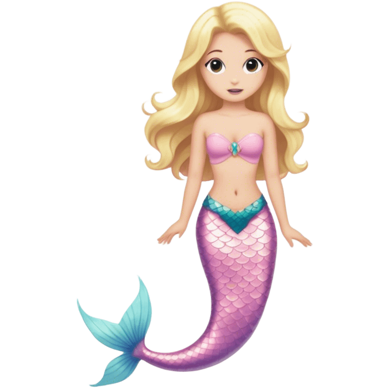 full body blonde light pink mermaid emoji