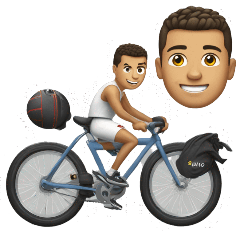 Ronaldo sur un vélo emoji