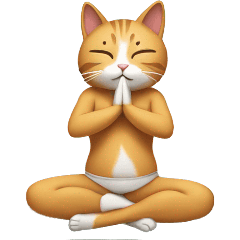 cat doing yoga emoji