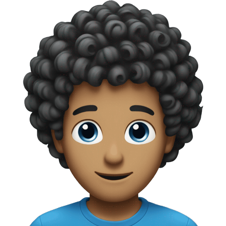 blue spiral in guy black affro hair emoji