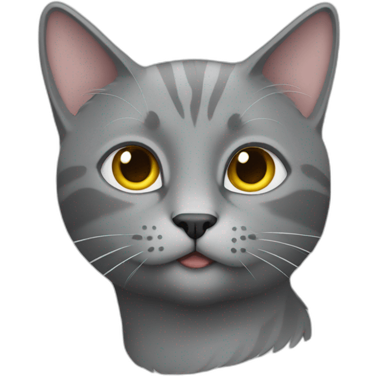 grey cat on the work emoji