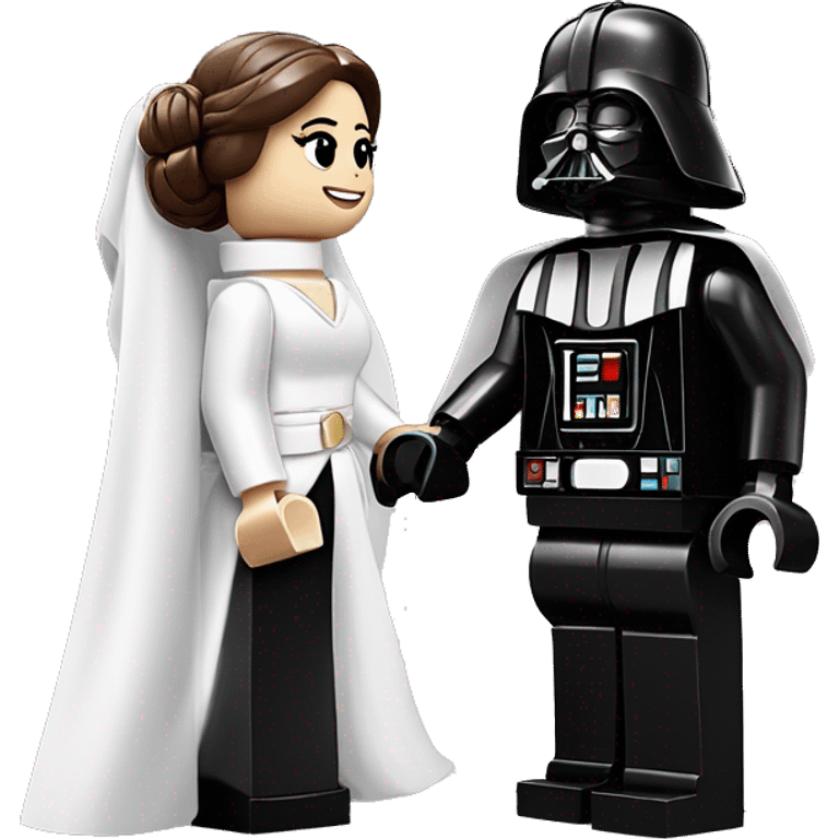 Lego Princess Leia and Darth Vader get married emoji