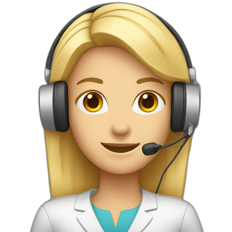 woman Employee with headphone and microphone emoji