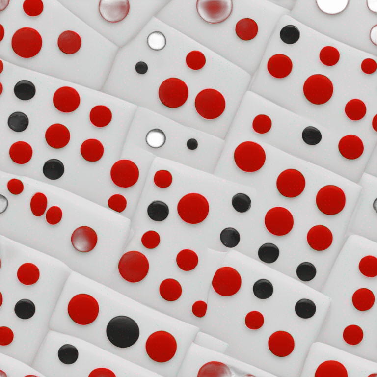 Rolling dice inner color black dots red emoji