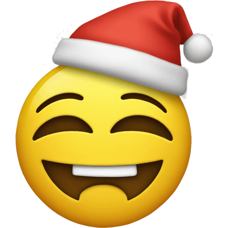 Yellow Smiley face with Christmas hat  emoji