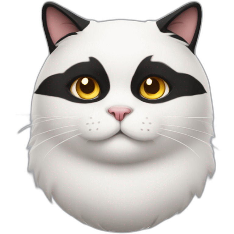 White ans black fat cat emoji