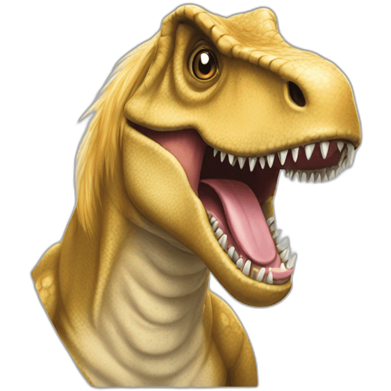 t rex with a blond wig emoji