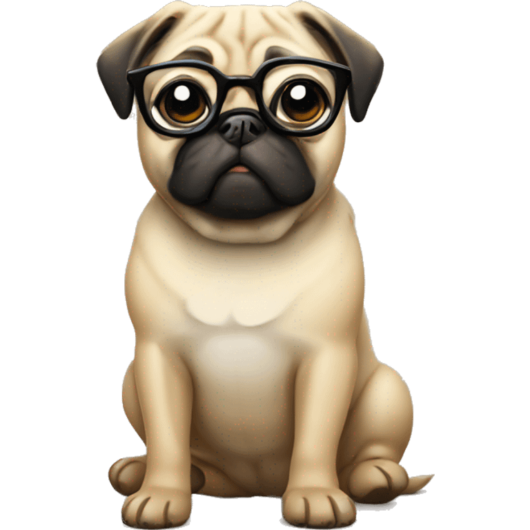 pug with glasses emoji