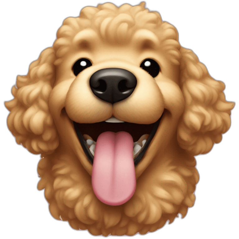 fat golden poodle laughing emoji