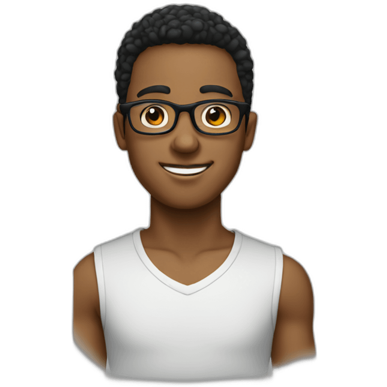 Young Guy with black round eyeglasses emoji