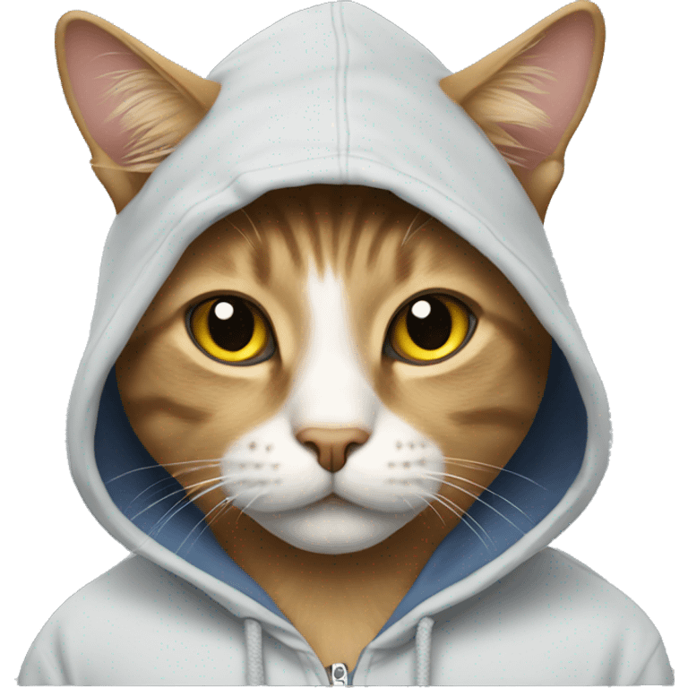 Cat wearing a hoodie emoji