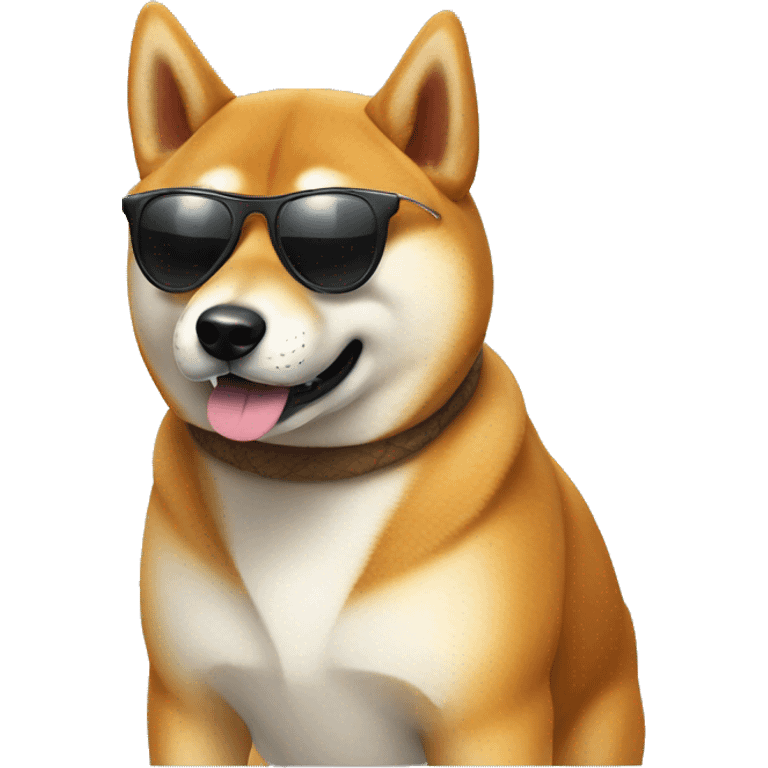 Shiba Inu wearing sunglasses emoji