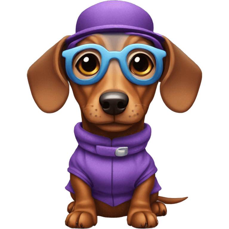 A dachshund with a funny costume  emoji