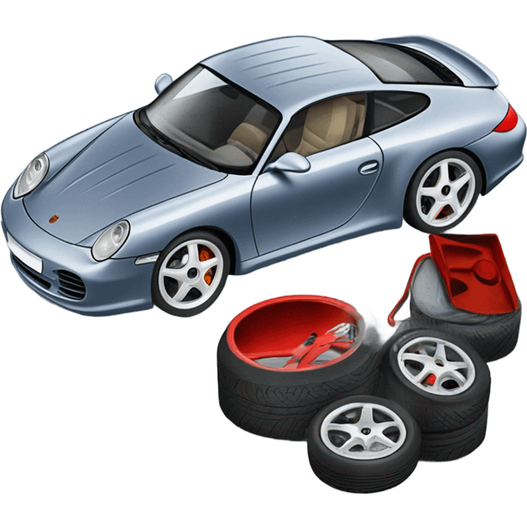 Porsche 986 getting new tyres emoji